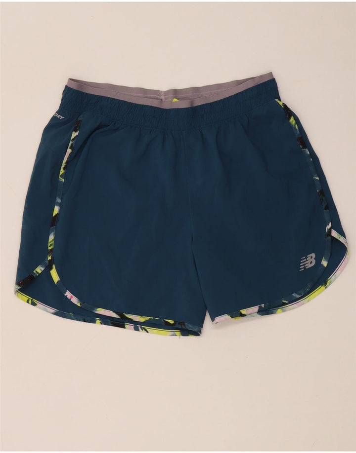 Pantaloncini sportivi grafici da donna New Balance UK 14 poliestere blu medio