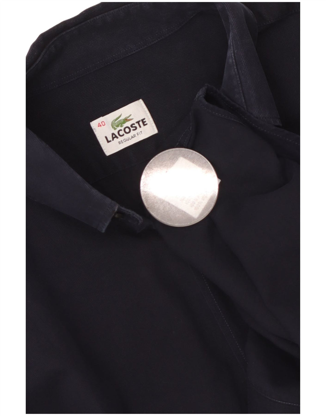 Camicia LACOSTE vestibilità regolare da uomo taglia 40 cotone blu navy medio