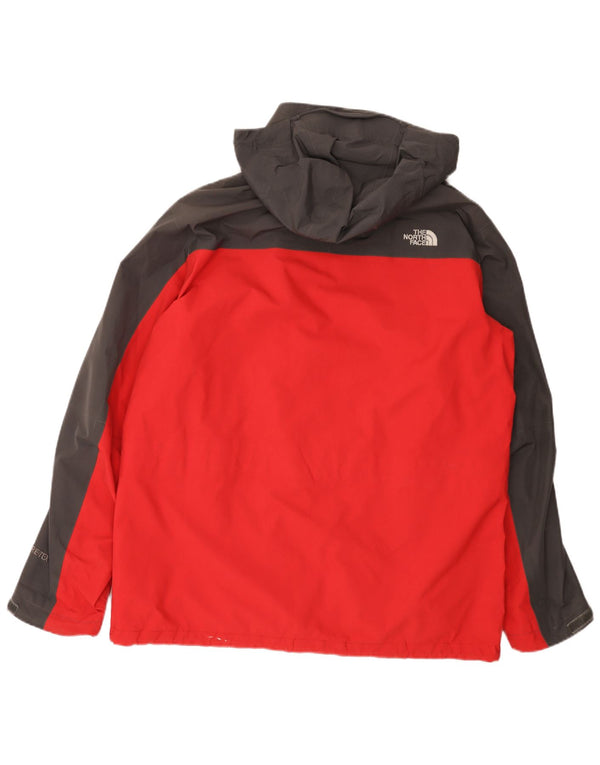 Giacca antipioggia da uomo con cappuccio The North Face UK 42 XL Nylon rosso a blocchi di colore