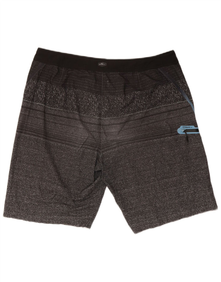 Pantaloncini da bagno da uomo O'Neill in viscosa a righe grigie grandi