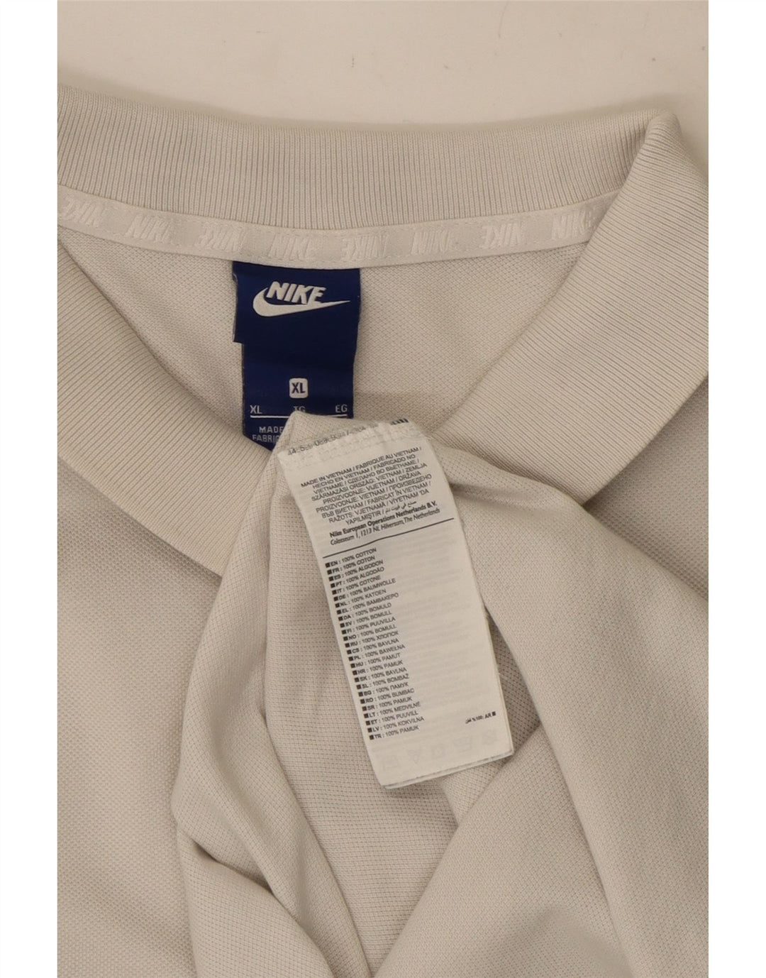 Polo NIKE da uomo XL in cotone bianco