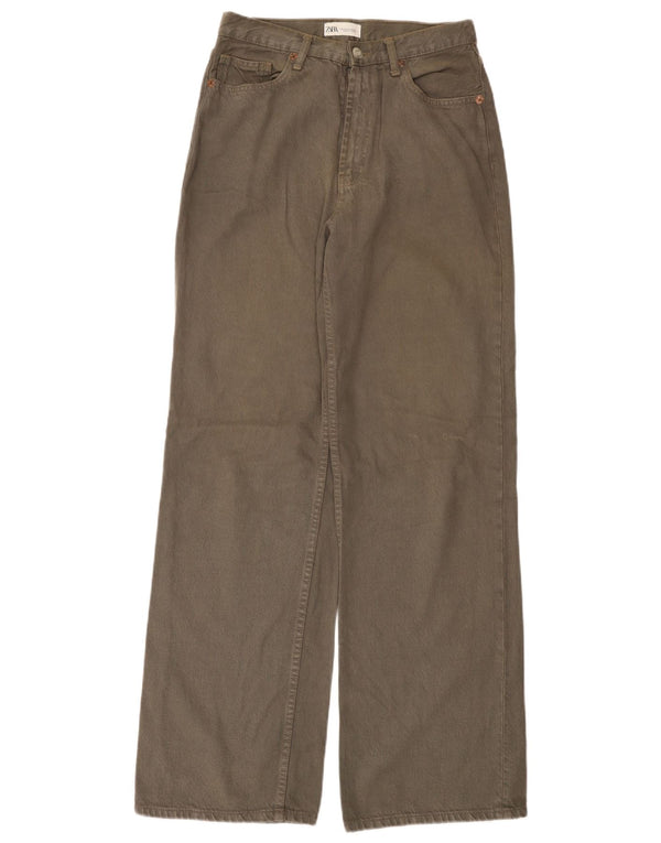 Jeans Zara da donna a gamba larga a vita alta EU 38 Small W28 L33 Grigio