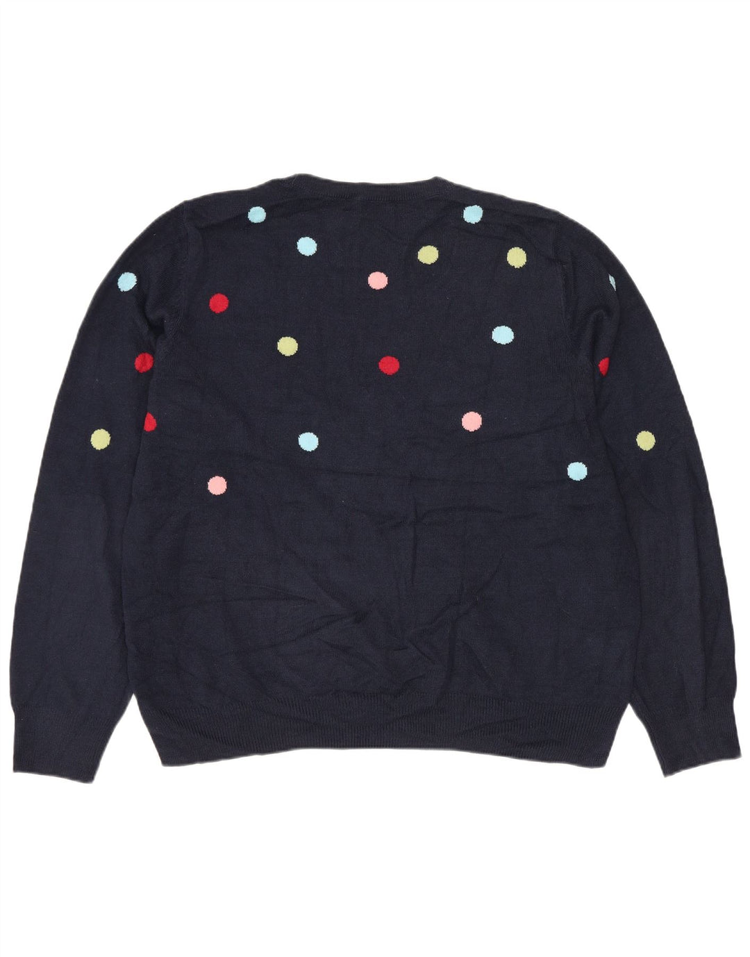 MARKS & SPENCER maglione maglione girocollo da donna UK 16 grande blu navy