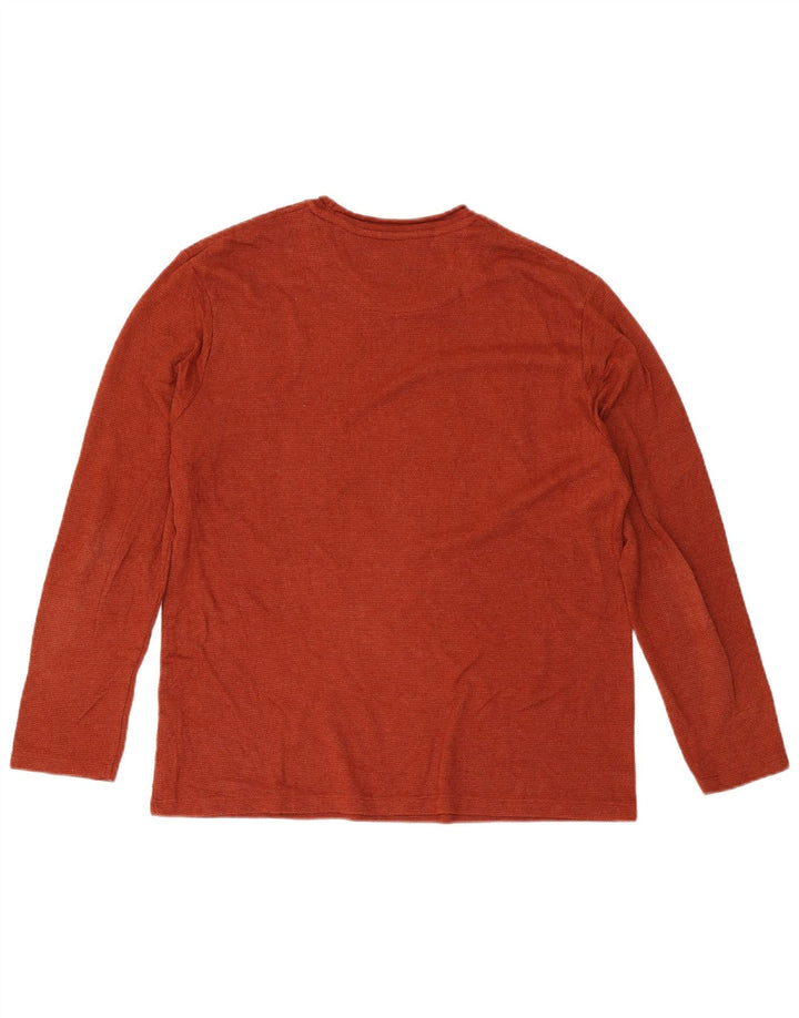 Top Zara da uomo a maniche lunghe grande rosso in cotone