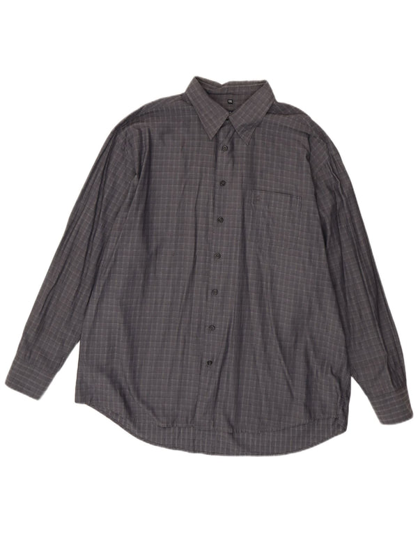 Camicia da uomo DANIEL HECHTER 2XL in cotone a quadri grigi