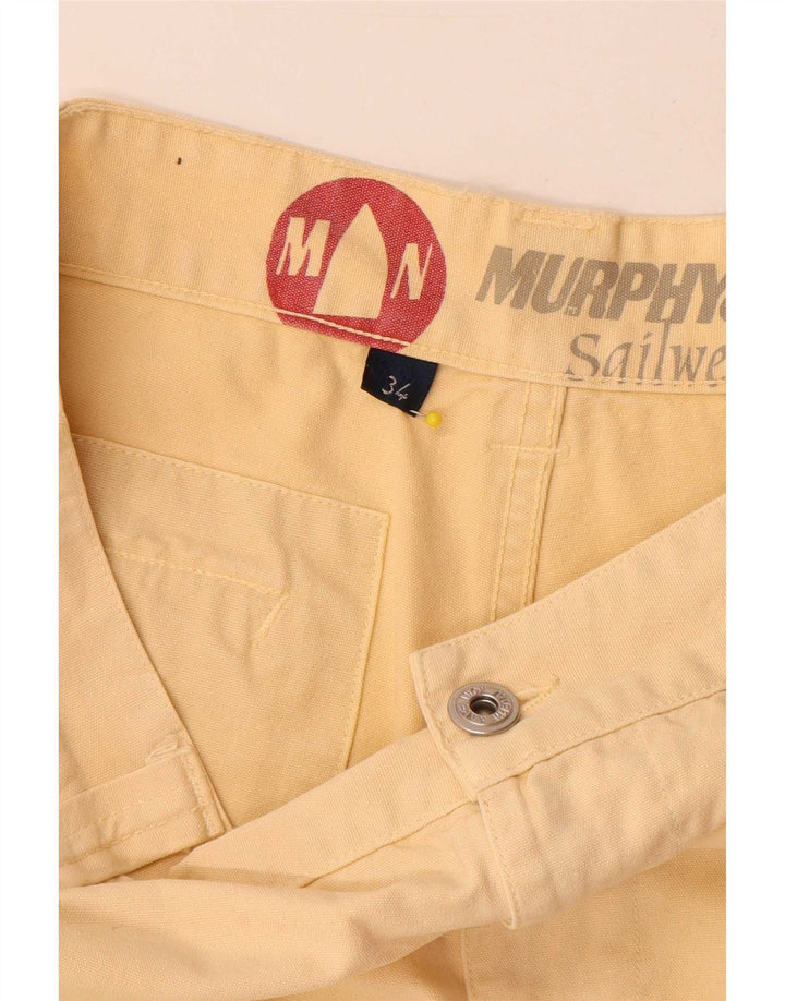 Pantaloncini chino da uomo Murphy & Nye W34 grandi in cotone beige