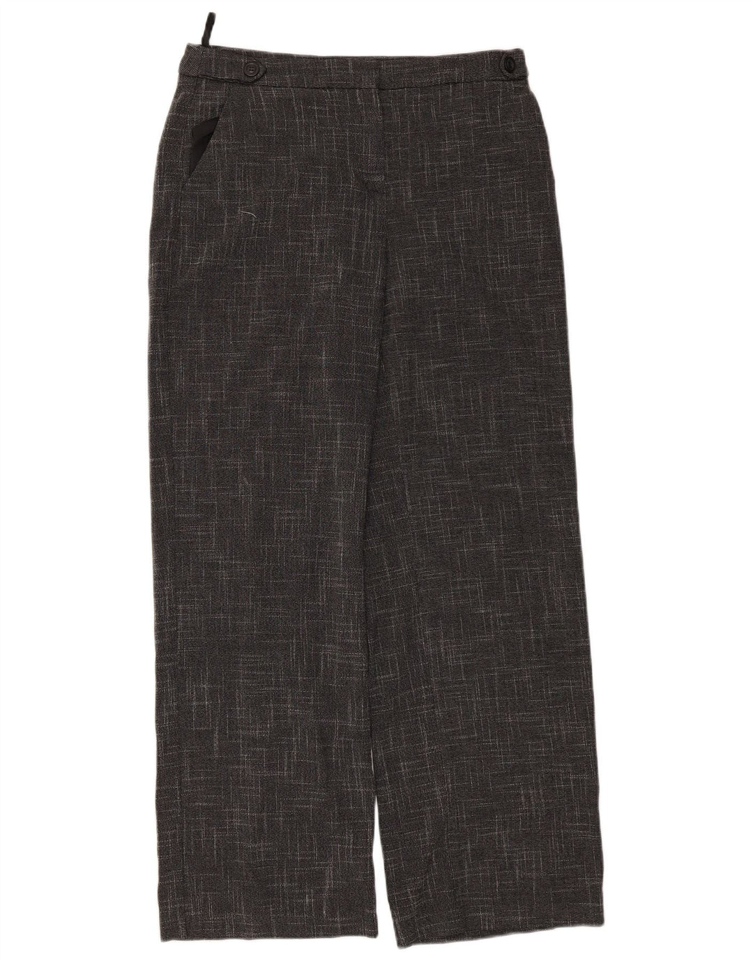 Pantaloni chino da donna Marks & Spencer UK 10 piccoli W30 L29 quadri grigi