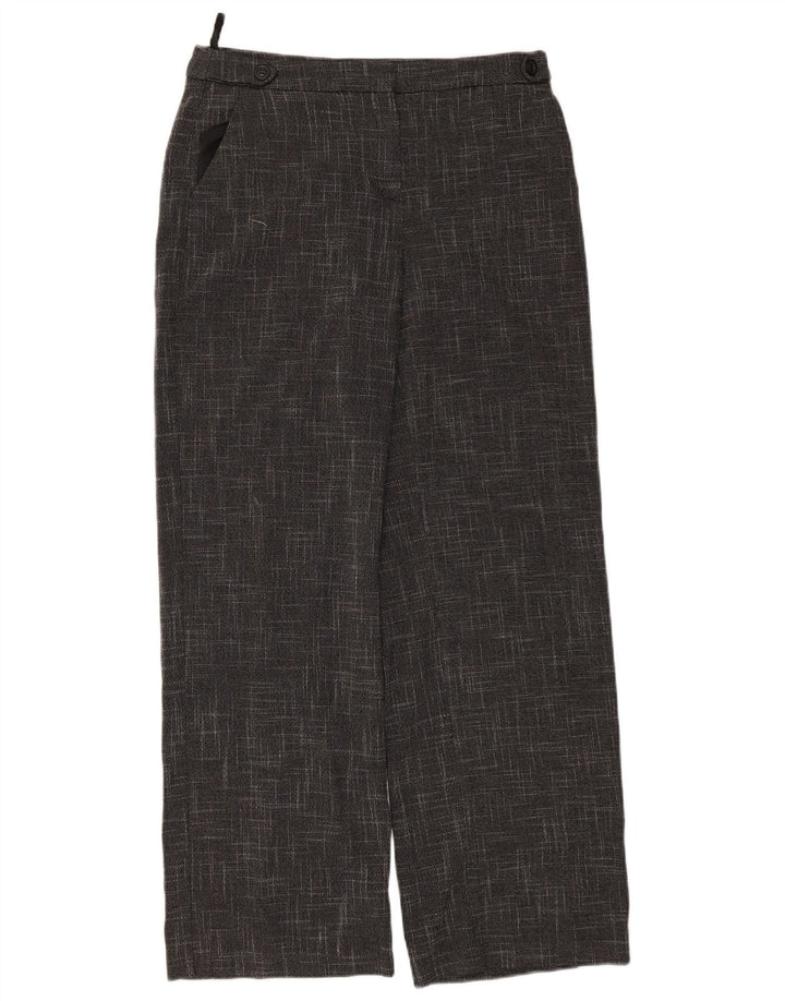 Pantaloni chino da donna Marks & Spencer UK 10 piccoli W30 L29 quadri grigi