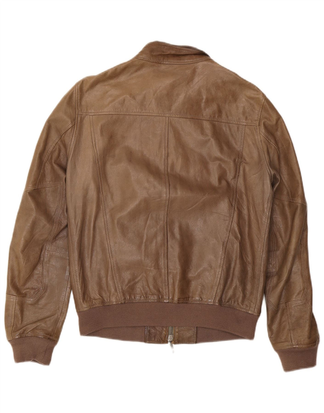 Giacca in pelle bomber da uomo Jeckerson UK 36 piccola in pelle marrone