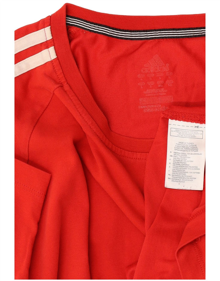 T-shirt Adidas Climalite da uomo grande in cotone rosso