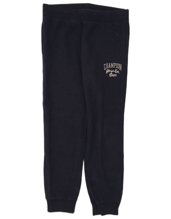 Pantaloni da tuta con grafica da uomo Champion, pantaloni da jogging, grandi, in cotone blu navy