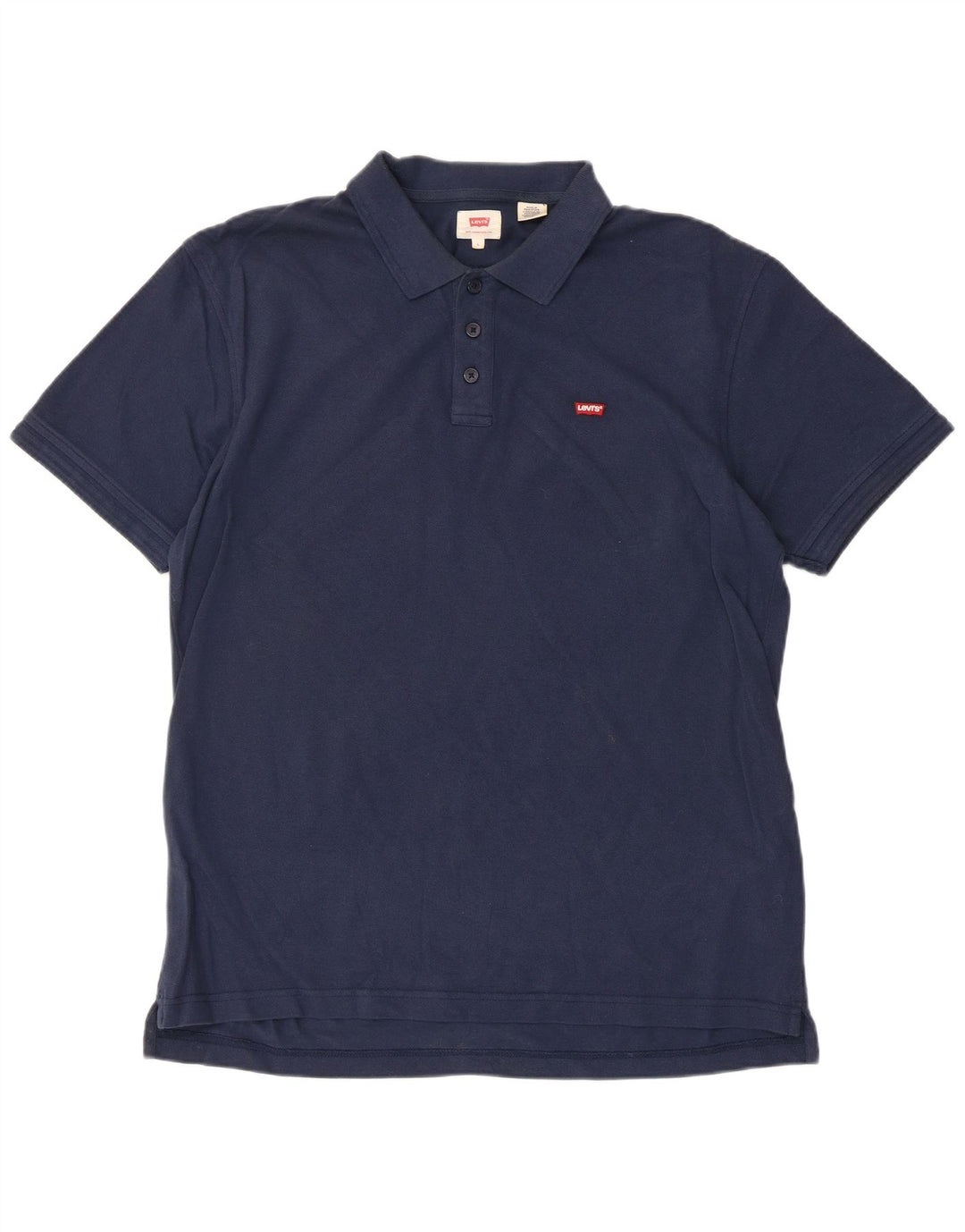 LEVI'S Mens Grant Fit Polo Shirt Large Navy Blue Cotton