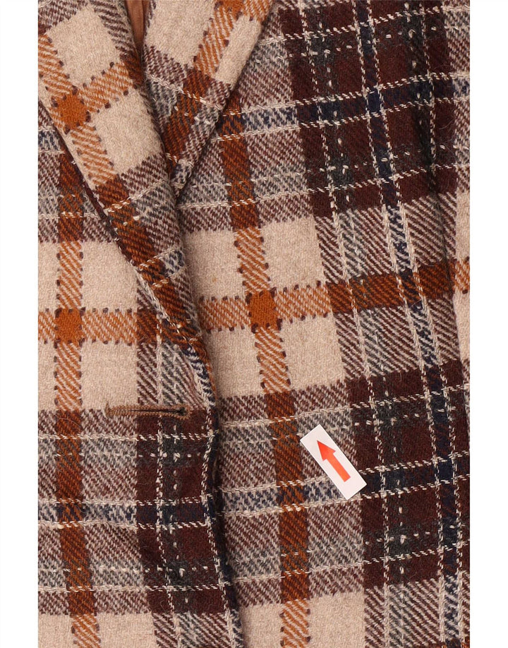 J.C.Twidd Giacca blazer a 2 bottoni da donna IT 46 Grande scozzese marrone classico