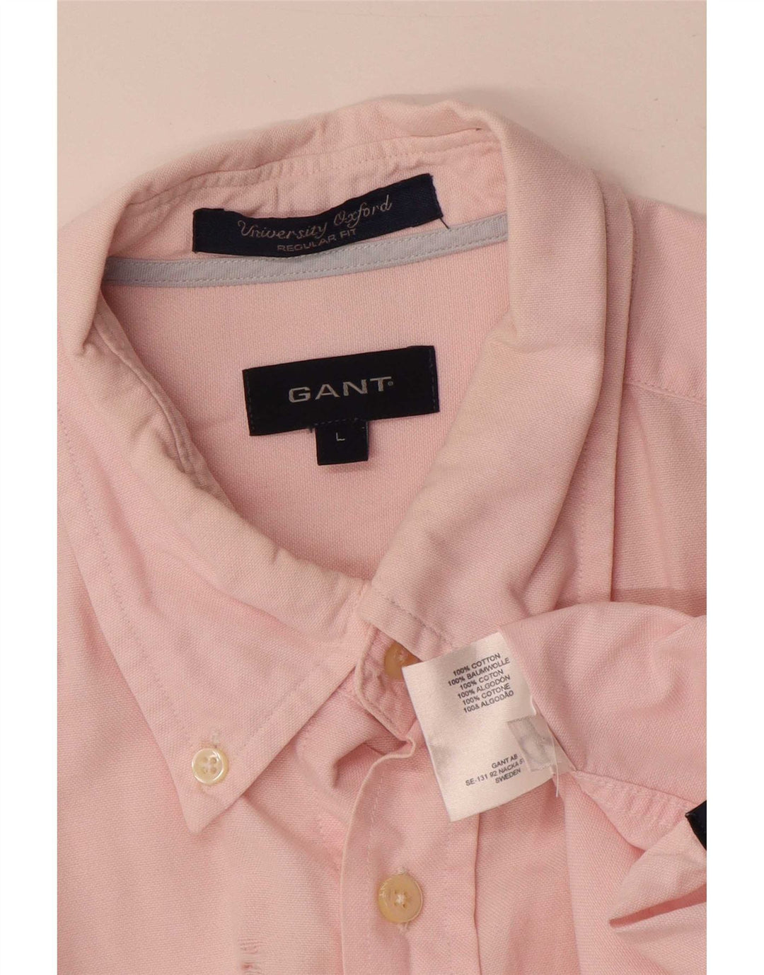 Gant Camicia Regular Fit da Uomo Grande in Cotone Rosa