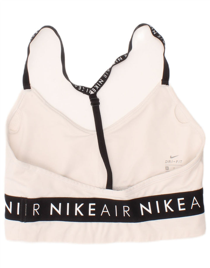Reggiseno sportivo Nike da donna con grafica, top piccolo, in poliestere bianco sporco