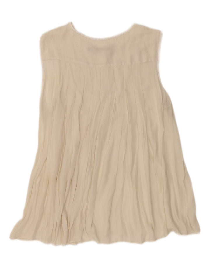 ZARA Womens Sleeveless Shirt Blouse UK 14 Large Off White Vintage Zara and Second-Hand Zara from Messina Hembry 