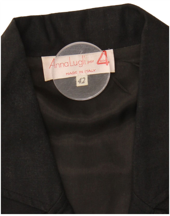 Giacca Blazer Doppiopetto Donna Anna Lugli IT 42 Medio Nero Floreale
