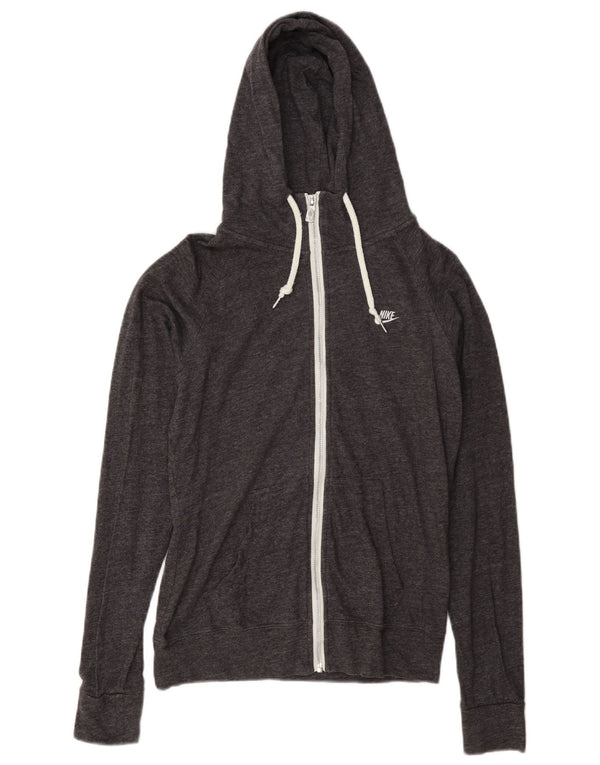 Felpa con cappuccio e zip Nike da donna, vestibilità regolare, UK 14, grigio medio, sportivo