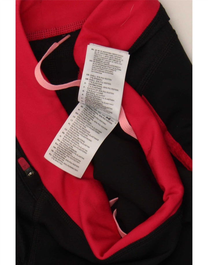 Adidas Capri Leggings da donna UK 12 Medium Nero Colourblock Poliestere