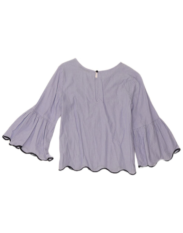 Camicetta corta da donna Zara con maniche a 3/4, taglia UK 14, a righe blu medio