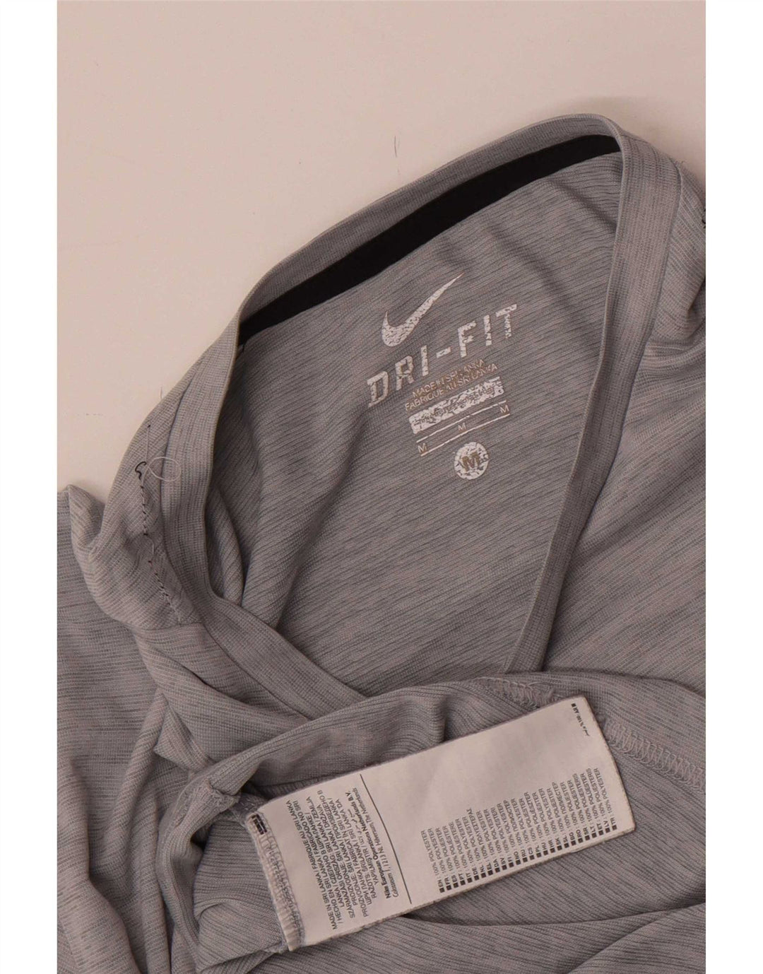 T-shirt Nike da uomo Dri Fit, top in poliestere gessato grigio medio