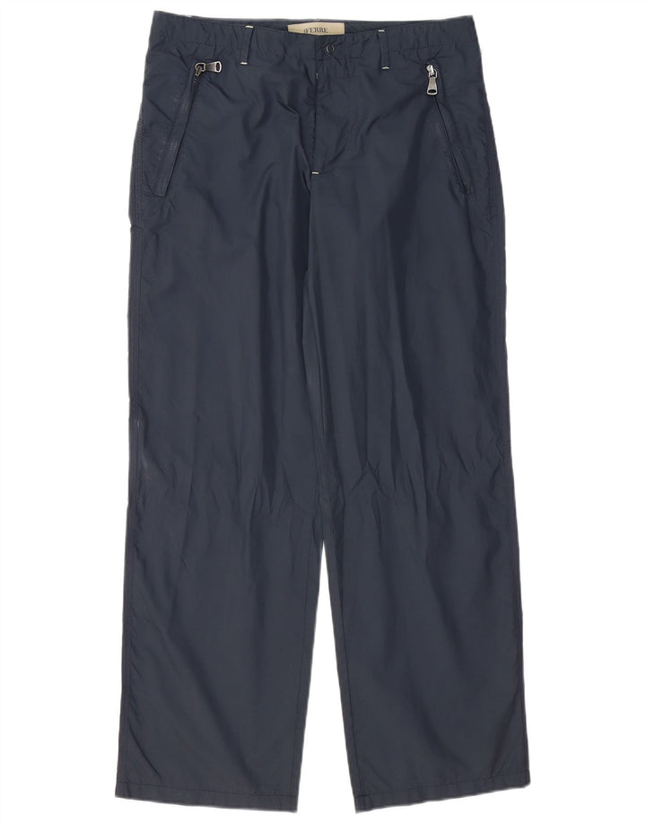 FERRE Womens Ittierre Waterproof Trousers IT 46 Large W32 L28 Navy Blue