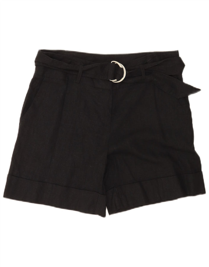 Pantaloncini casual da donna Marks & Spencer UK 12 medi W32 lino nero