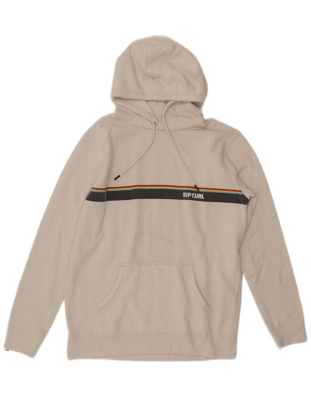 RIP CURL Felpa con cappuccio da uomo grande in cotone bianco