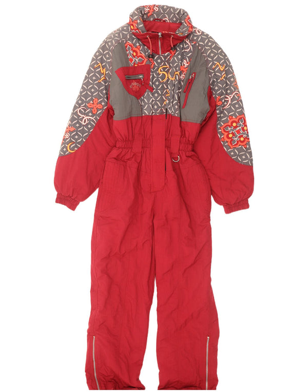 Tuta da sci da donna X-Cape UK 10 Small Nylon geometrico rosso