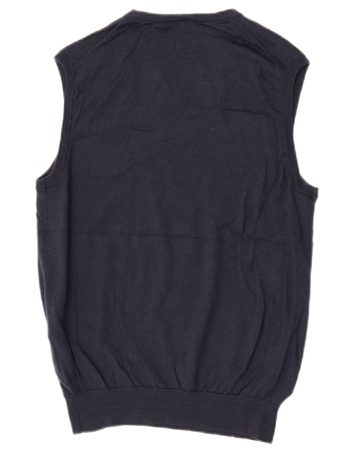 Canottiera da uomo Jaeger piccola in lana merino blu navy