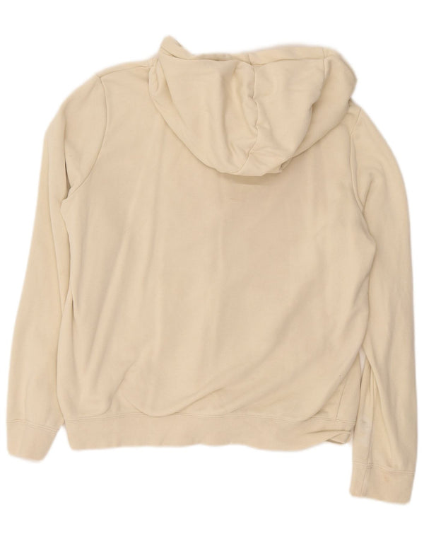Nike Womens Zip Hoodie Sweater UK 14 Medium Beige Cotton