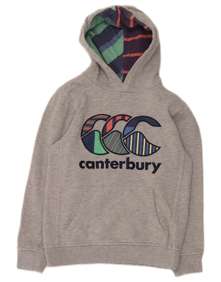 Maglione con cappuccio grafico per ragazzi CANTERBURY 9-10 anni in cotone grigio