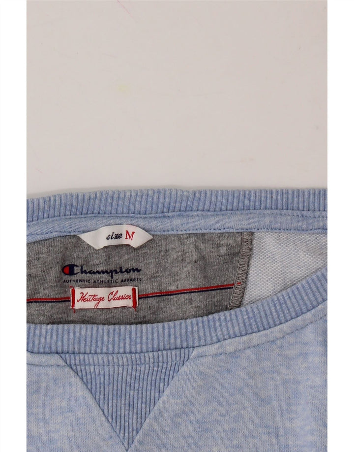 CHAMPION Womens Graphic Sweatshirt Jumper UK 14 Medium Blue Vintage Champion and Second-Hand Champion from Messina Hembry 