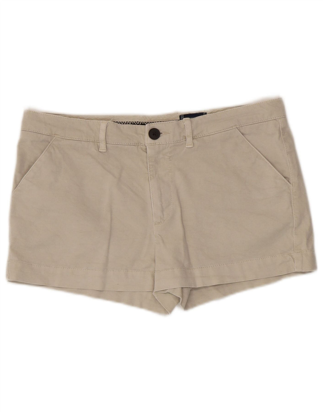 Pantaloncini chino da donna Superdry UK 12 medi W34 cotone beige