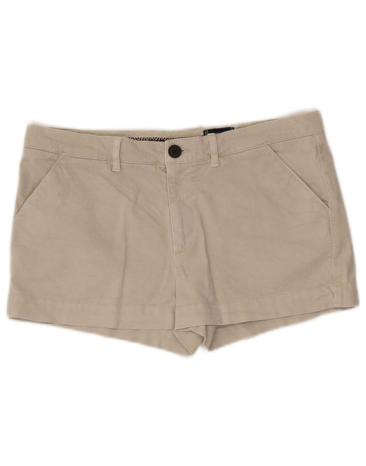Pantaloncini chino da donna Superdry UK 12 medi W34 cotone beige