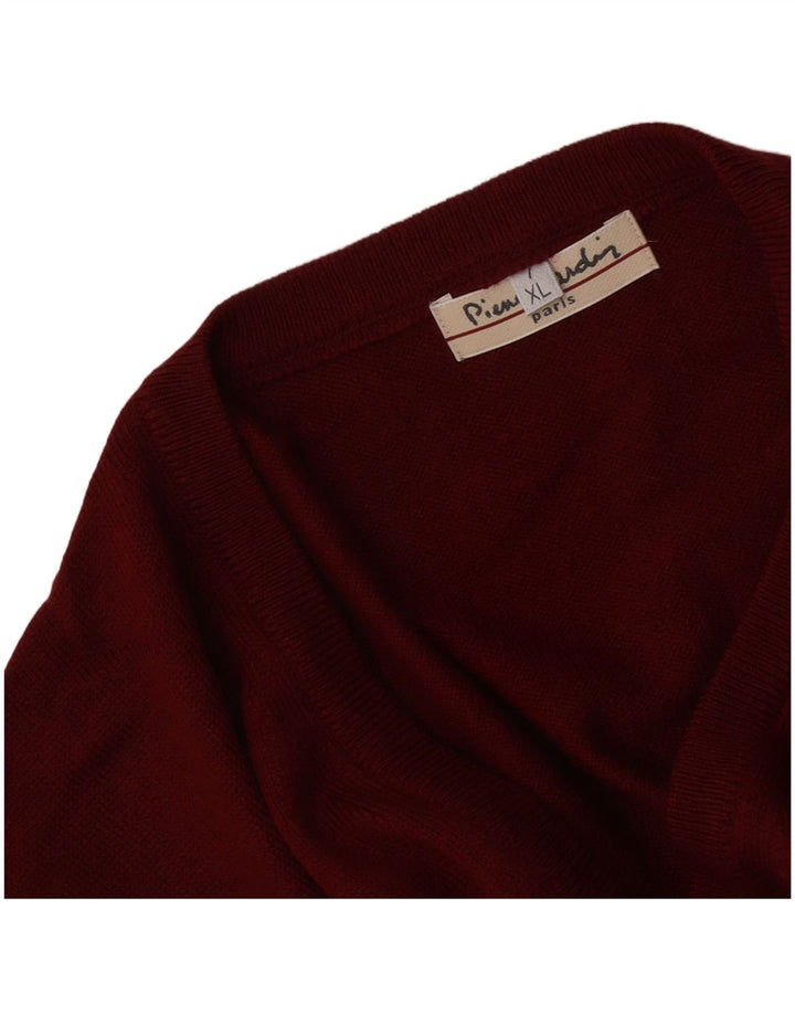 Maglione da uomo con scollo a V Pierre Cardin XL rosso