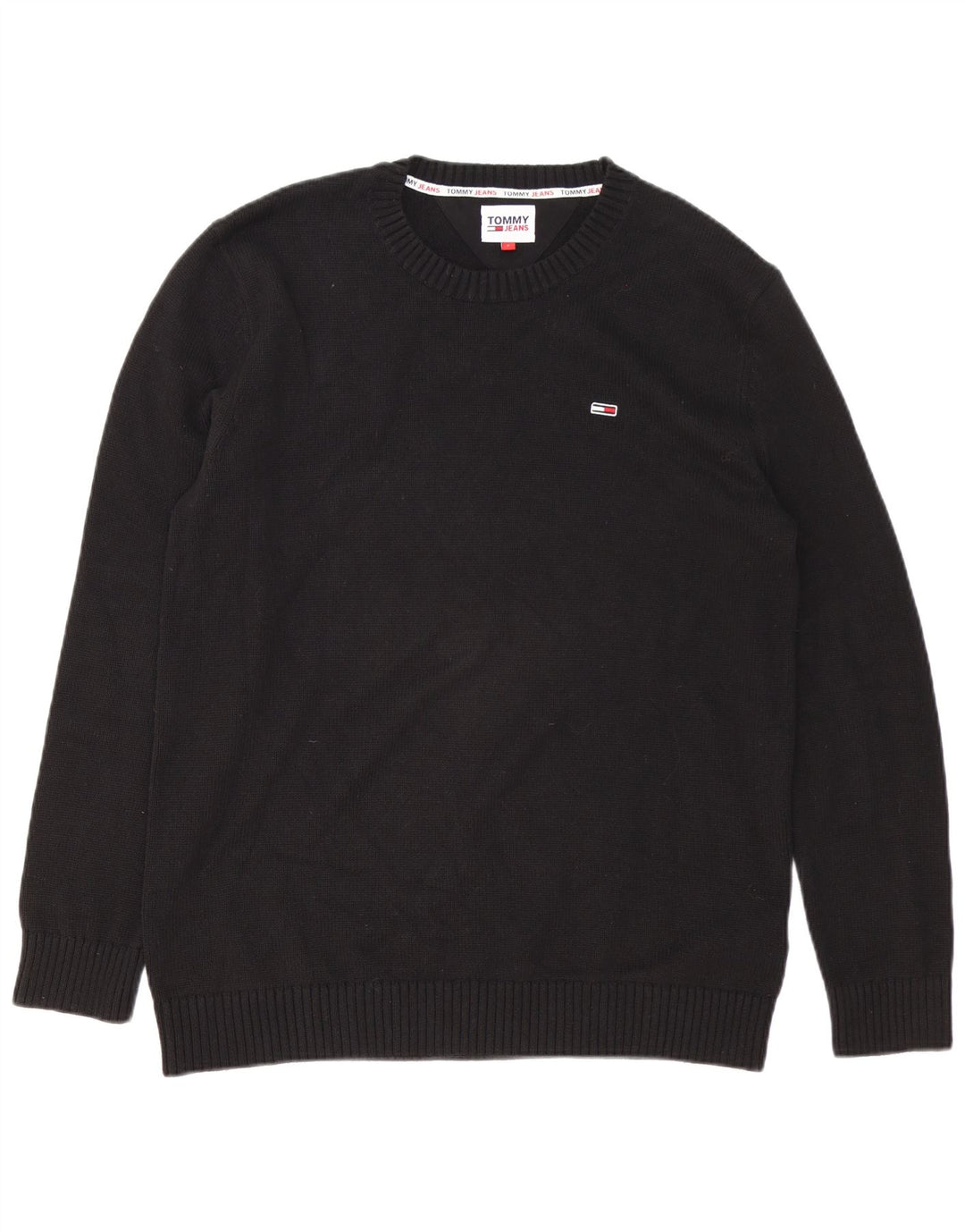 Maglione maglione girocollo da uomo Tommy Hilfiger grande cotone nero