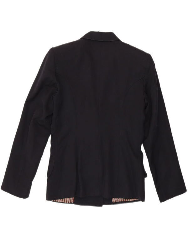 BLUMARINE Womens Double Breasted Blazer Jacket IT 42 Medium Navy Blue Wool