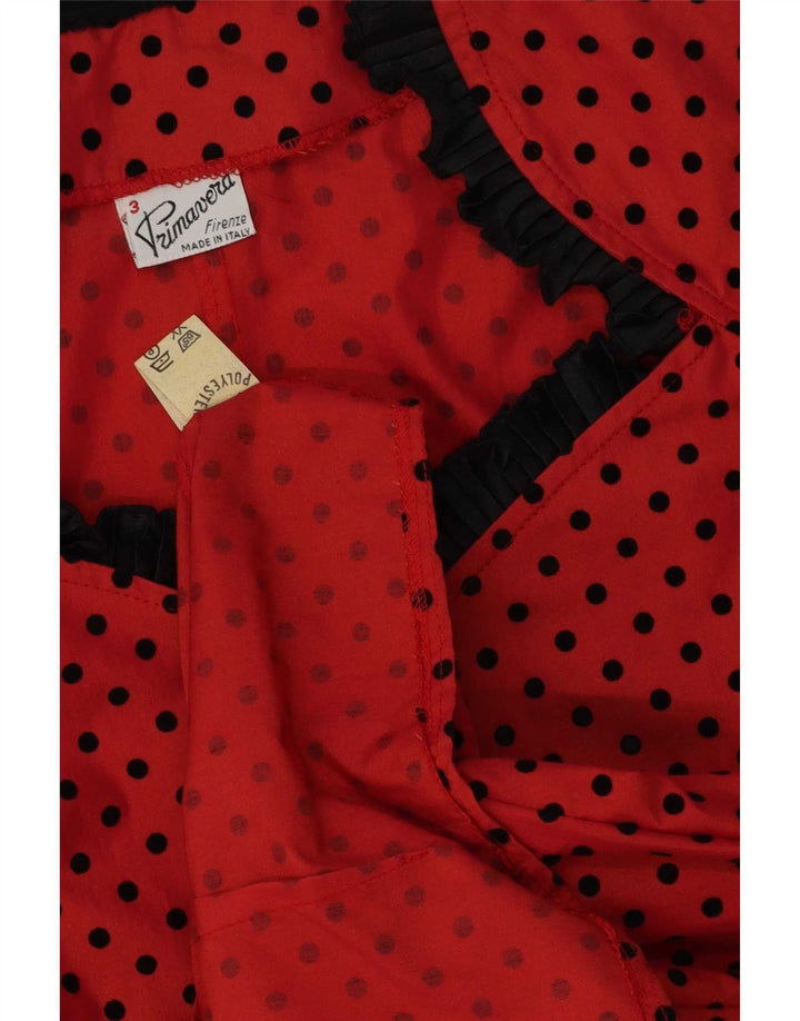 Primavera Firenze Donna Camicia Camicetta US 3 Small Rosso Maculato Poliestere