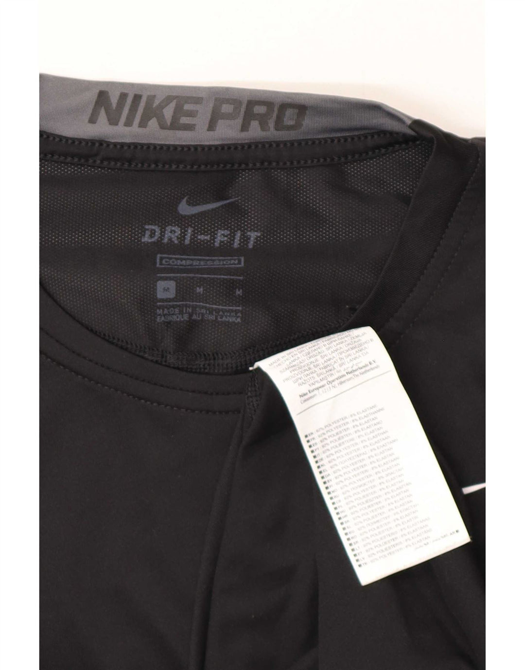 T-shirt Nike da uomo a compressione, top sportivo in poliestere nero medio