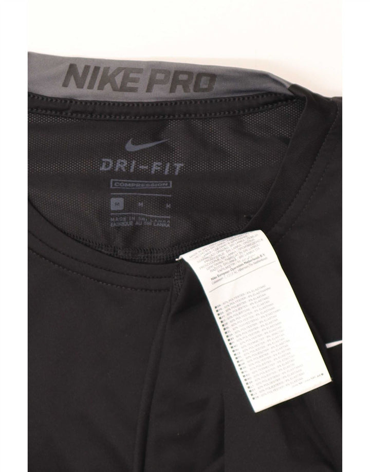 T-shirt Nike da uomo a compressione, top sportivo in poliestere nero medio