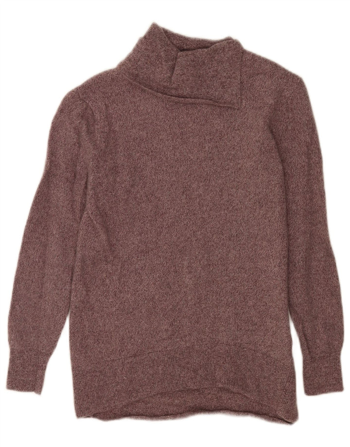 Maglione maglione da donna a collo alto Massimo Dutti UK 10 piccolo marrone screziato