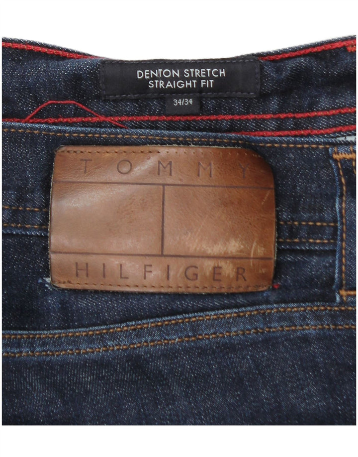 TOMMY HILFIGER Jeans dritti Denton da uomo W34 L34 cotone blu navy