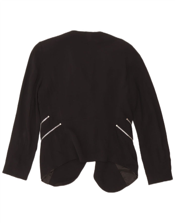Giacca blazer aperta da donna Zara UK 14 grande viscosa nera