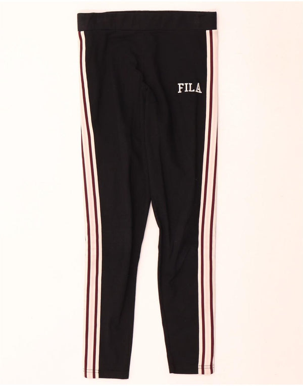 Leggings grafici da donna Fila UK 10 Small Cotone color block nero