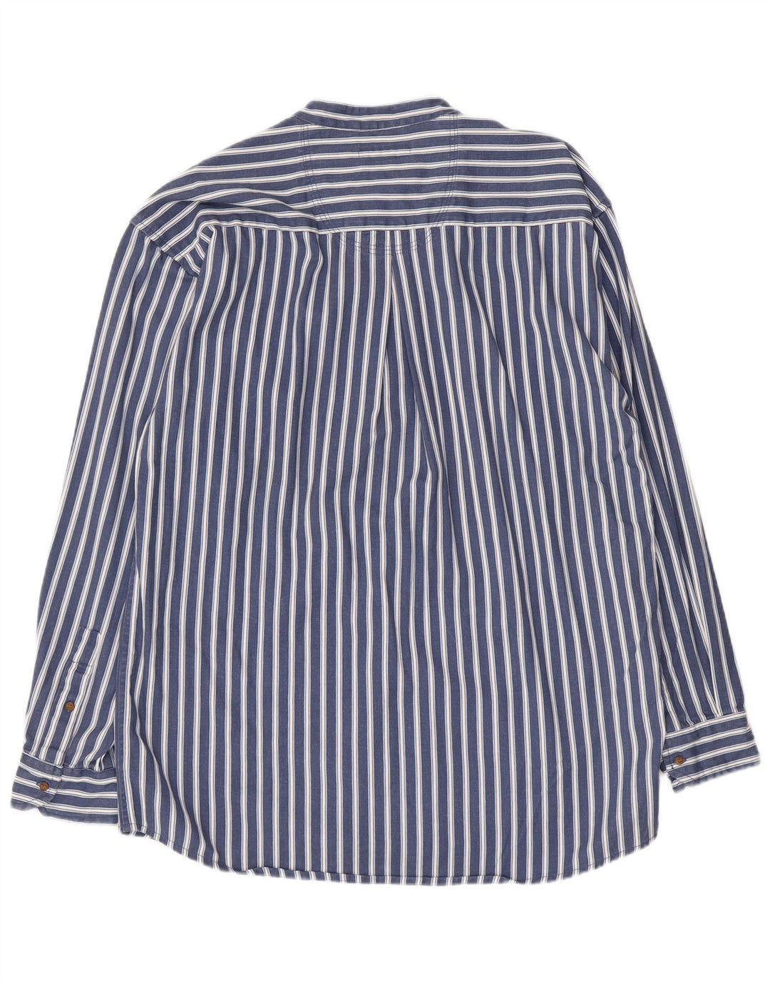 Camicia pullover da uomo civile in cotone a righe blu navy medio
