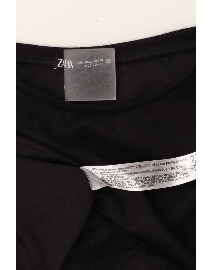 Abito T-shirt da donna Zara UK 16 grande poliestere nero