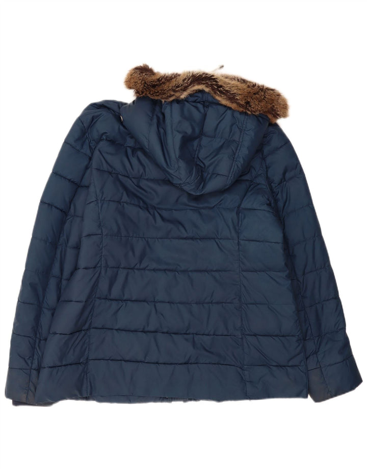 Giacca imbottita con cappuccio da donna Barbour UK 18 XL poliestere blu navy