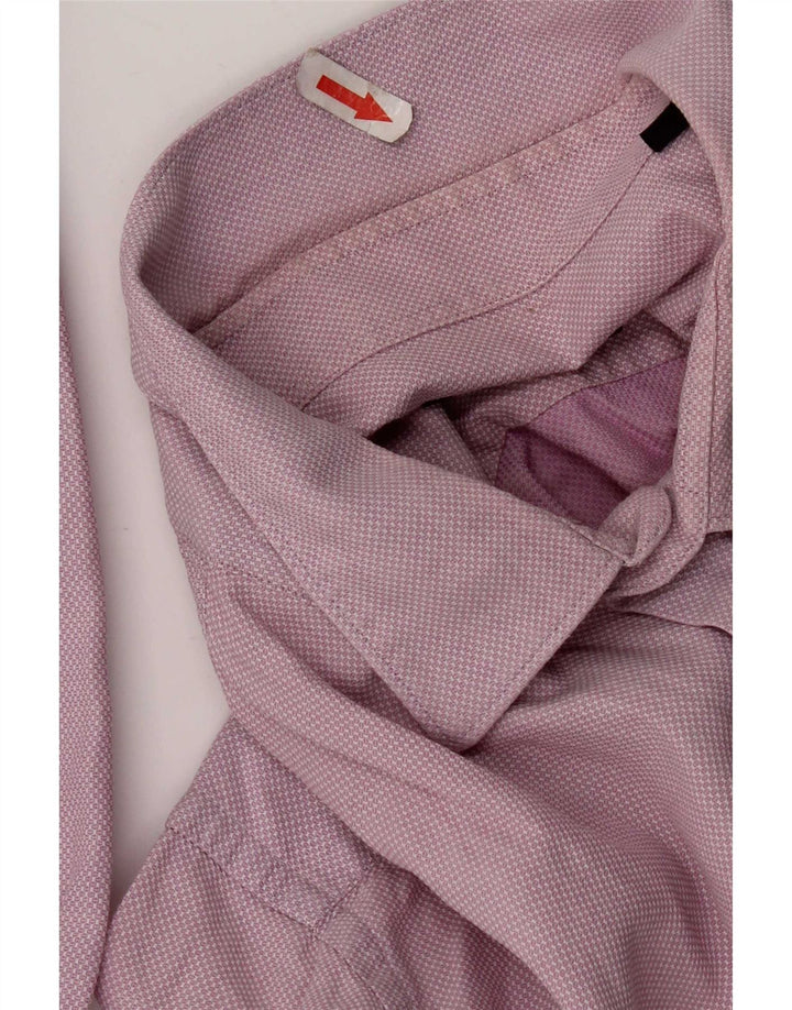 Camicia da uomo vestibilità regolare Hugo Boss taglia 41 16 grande rosa maculato
