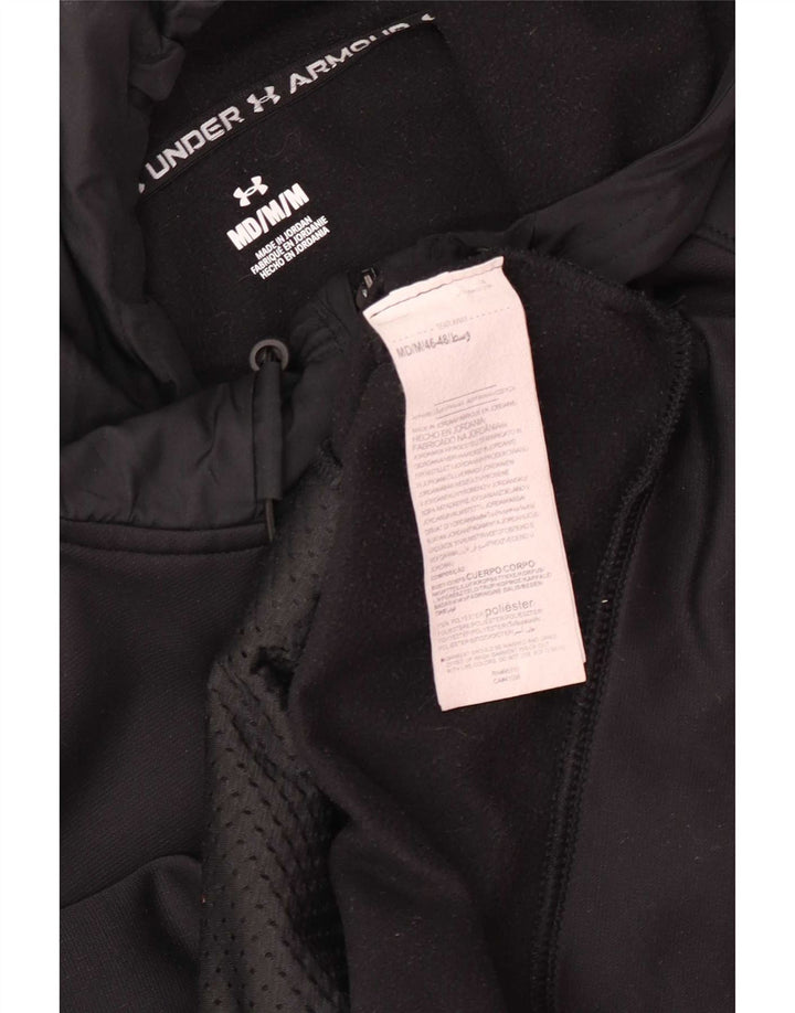 Felpa con cappuccio e zip grafica da uomo Under Armour, poliestere nero medio